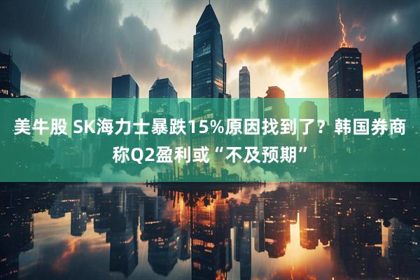 美牛股 SK海力士暴跌15%原因找到了？韩国券商称Q2盈利或“不及预期”